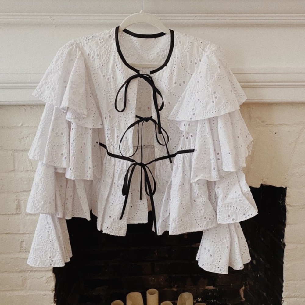 Caroline Constas Eyelet Lace Jacket